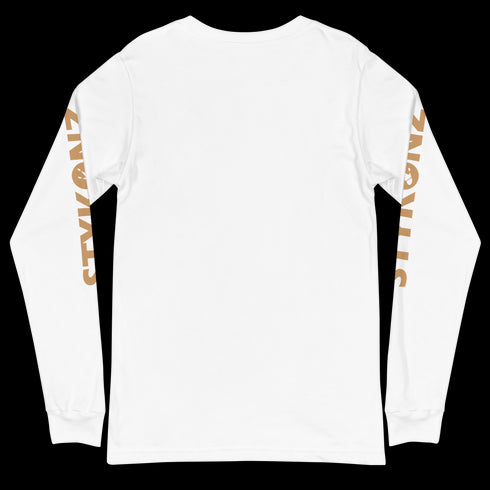 Men's Graffiti Long Sleeve Tee Gold Scriptkonz | Hip - Hop Streetwear Tee - Stykonz Graffiti Streetwear