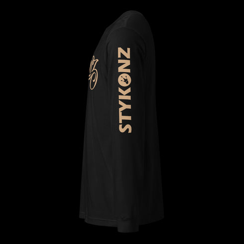 Men's Graffiti Long Sleeve Tee Gold Scriptkonz | Hip - Hop Streetwear Tee - Stykonz Graffiti Streetwear
