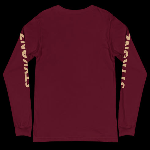 Men's Graffiti Long Sleeve Tee Gold Scriptkonz | Hip - Hop Streetwear Tee - Stykonz Graffiti Streetwear