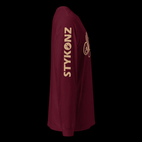 Men's Graffiti Long Sleeve Tee Gold Scriptkonz | Hip - Hop Streetwear Tee - Stykonz Graffiti Streetwear