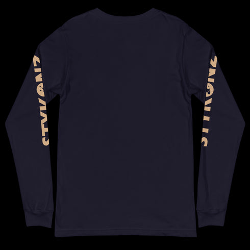 Men's Graffiti Long Sleeve Tee Gold Scriptkonz | Hip - Hop Streetwear Tee - Stykonz Graffiti Streetwear