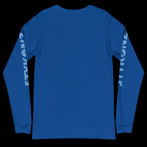 Men's Graffiti Long Sleeve Tee Purple and Blue S - Kingz Crown | Hip - Hop Streetwear Tee - Stykonz Graffiti Streetwear