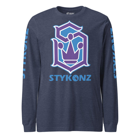 Men's Graffiti Long Sleeve Tee Purple and Blue S - Kingz Crown | Hip - Hop Streetwear Tee - Stykonz Graffiti Streetwear