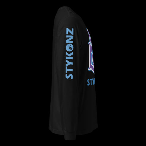 Men's Graffiti Long Sleeve Tee Purple and Blue S - Kingz Crown | Hip - Hop Streetwear Tee - Stykonz Graffiti Streetwear