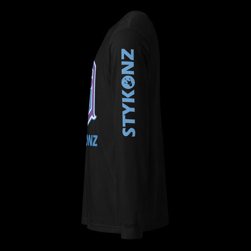 Men's Graffiti Long Sleeve Tee Purple and Blue S - Kingz Crown | Hip - Hop Streetwear Tee - Stykonz Graffiti Streetwear