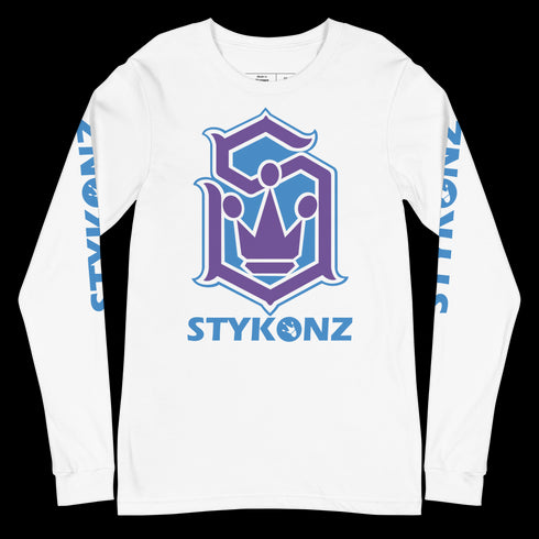 Men's Graffiti Long Sleeve Tee Purple and Blue S - Kingz Crown | Hip - Hop Streetwear Tee - Stykonz Graffiti Streetwear