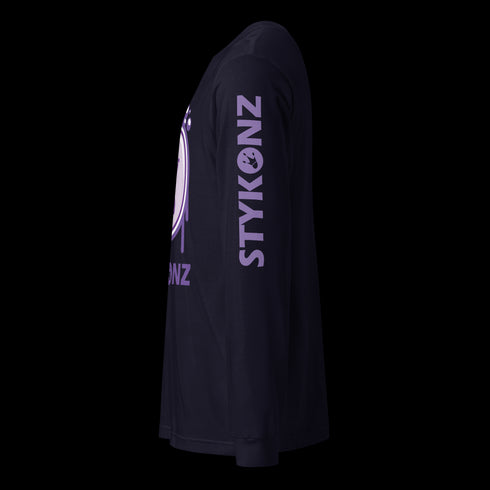 Men's Graffiti Long Sleeve Tee Purple S - Kingz 2Line Throwup | Hip - Hop Streetwear Tee - Stykonz Graffiti Streetwear