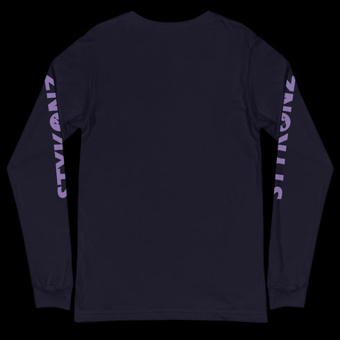 Men's Graffiti Long Sleeve Tee Purple S - Kingz 2Line Throwup | Hip - Hop Streetwear Tee - Stykonz Graffiti Streetwear
