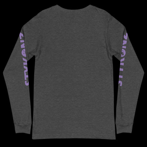 Men's Graffiti Long Sleeve Tee Purple S - Kingz 2Line Throwup | Hip - Hop Streetwear Tee - Stykonz Graffiti Streetwear