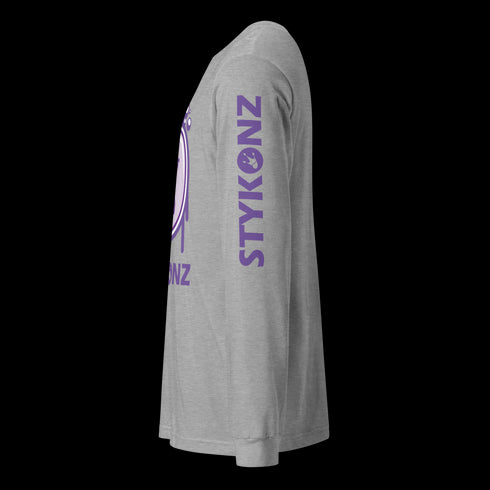 Men's Graffiti Long Sleeve Tee Purple S - Kingz 2Line Throwup | Hip - Hop Streetwear Tee - Stykonz Graffiti Streetwear