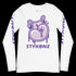 Men's Graffiti Long Sleeve Tee Purple S - Kingz 2Line Throwup | Hip - Hop Streetwear Tee - Stykonz Graffiti Streetwear
