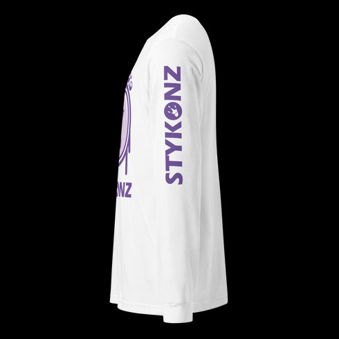 Men's Graffiti Long Sleeve Tee Purple S - Kingz 2Line Throwup | Hip - Hop Streetwear Tee - Stykonz Graffiti Streetwear