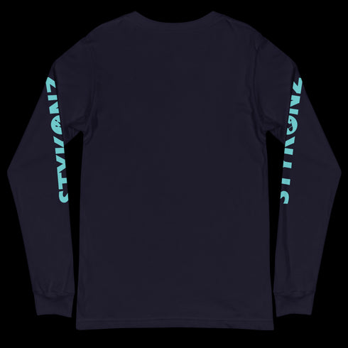 Men's Graffiti Long Sleeve Tee Turquoise & Purple S - Kingz Crown | Hip - Hop Streetwear Tee - Stykonz Graffiti Streetwear