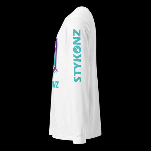 Men's Graffiti Long Sleeve Tee Turquoise & Purple S - Kingz Crown | Hip - Hop Streetwear Tee - Stykonz Graffiti Streetwear