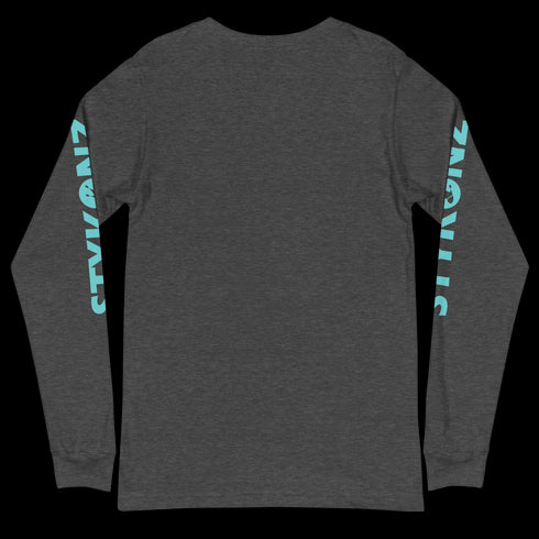 Men's Graffiti Long Sleeve Tee Turquoise & Purple S - Kingz Crown | Hip - Hop Streetwear Tee - Stykonz Graffiti Streetwear
