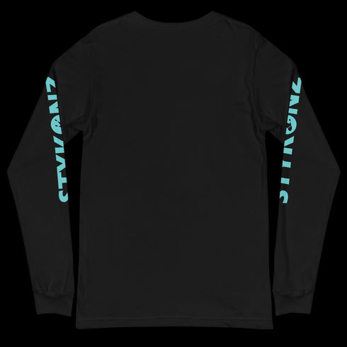 Men's Graffiti Long Sleeve Tee Turquoise & Purple S - Kingz Crown | Hip - Hop Streetwear Tee - Stykonz Graffiti Streetwear