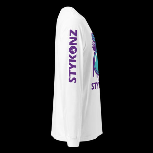 Men's Graffiti Long Sleeve Tee Turquoise S - Kingz 2Line Throwup | Hip - Hop Streetwear Tee - Stykonz Graffiti Streetwear