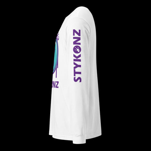 Men's Graffiti Long Sleeve Tee Turquoise S - Kingz 2Line Throwup | Hip - Hop Streetwear Tee - Stykonz Graffiti Streetwear