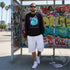 Men's Graffiti Long Sleeve Tee Turquoise S - Kingz 2Line Throwup | Hip - Hop Streetwear Tee - Stykonz Graffiti Streetwear