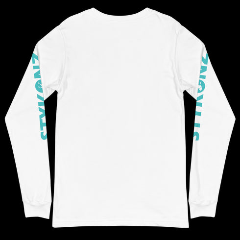 Men's Graffiti Long Sleeve Tee Turquoise Scriptkonz | Hip - Hop Streetwear Tee - Stykonz Graffiti Streetwear
