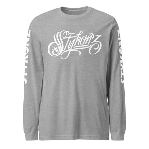 Men's Graffiti Long Sleeve Tee White Scriptkonz | Hip - Hop Streetwear Tee - Stykonz Graffiti Streetwear