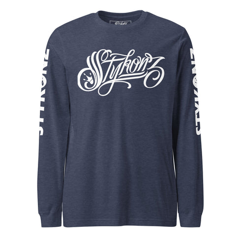 Men's Graffiti Long Sleeve Tee White Scriptkonz | Hip - Hop Streetwear Tee - Stykonz Graffiti Streetwear