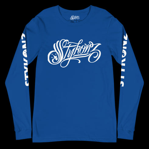 Men's Graffiti Long Sleeve Tee White Scriptkonz | Hip - Hop Streetwear Tee - Stykonz Graffiti Streetwear