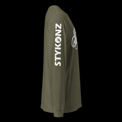 Men's Graffiti Long Sleeve Tee White Scriptkonz | Hip - Hop Streetwear Tee - Stykonz Graffiti Streetwear