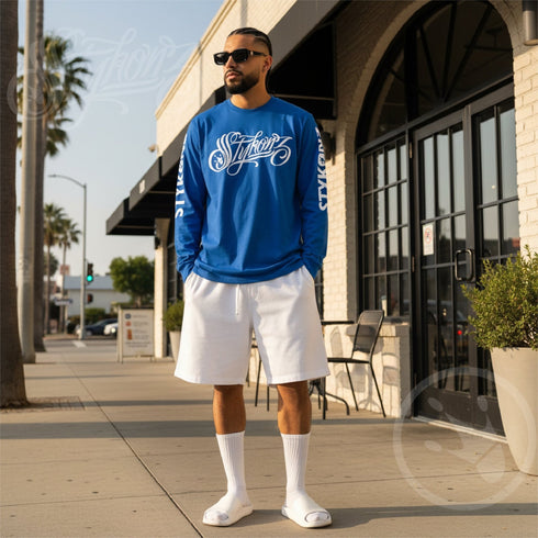 Men's Graffiti Long Sleeve Tee White Scriptkonz | Hip - Hop Streetwear Tee - Stykonz Graffiti Streetwear