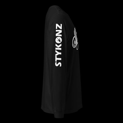 Men's Graffiti Long Sleeve Tee White Scriptkonz | Hip - Hop Streetwear Tee - Stykonz Graffiti Streetwear