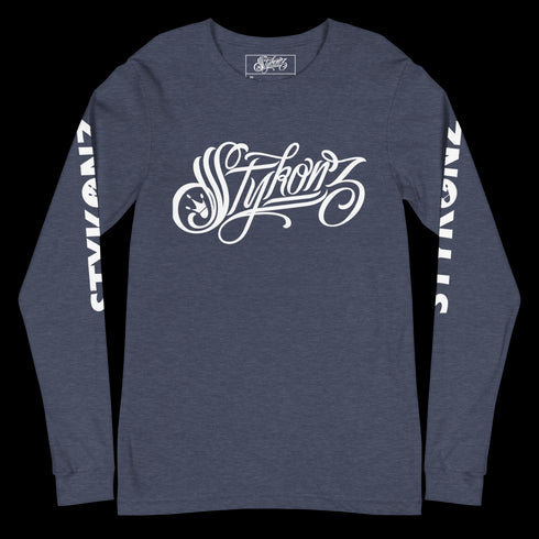 Men's Graffiti Long Sleeve Tee White Scriptkonz | Hip - Hop Streetwear Tee - Stykonz Graffiti Streetwear