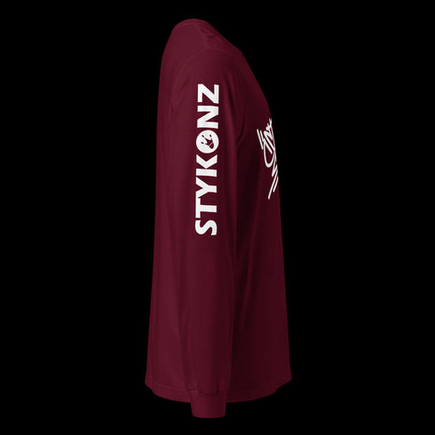 Men's Graffiti Long Sleeve Tee White Stykonz Tag | Hip - Hop Streetwear Tee - Stykonz Graffiti Streetwear