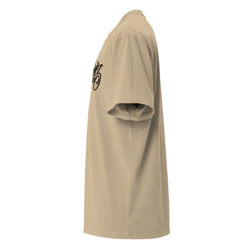 Men's Graffiti Oversized Faded T-Shirt XL Embroidered Black n Gold Scriptkonz | Hip - Hop Streetwear T-Shirt - Stykonz Graffiti Streetwear