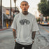 Men's Graffiti Oversized Faded T-Shirt XL Embroidered BW Scriptkonz | Hip - Hop Streetwear T-Shirt - Stykonz Graffiti Streetwear