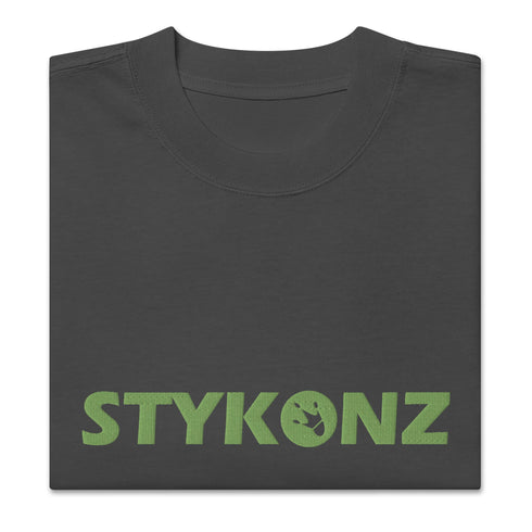 Men's Graffiti Oversized Faded T-Shirt XL Embroidered Kiwi Stykonz Block | Hip - Hop Streetwear T-Shirt - Stykonz Graffiti Streetwear