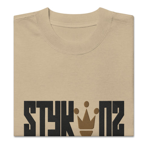 Men's Graffiti Oversized Faded T-Shirt XL Embroidered Stykonz Crown | Hip - Hop Streetwear T-Shirt - Stykonz Graffiti Streetwear