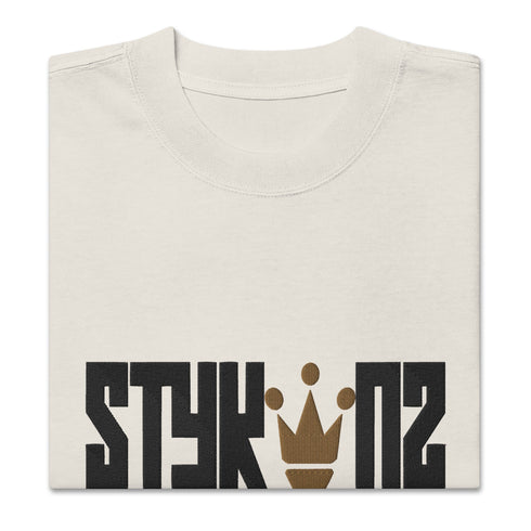 Men's Graffiti Oversized Faded T-Shirt XL Embroidered Stykonz Crown | Hip - Hop Streetwear T-Shirt - Stykonz Graffiti Streetwear