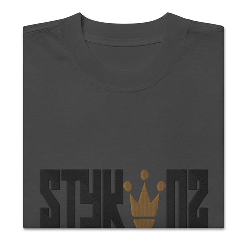 Men's Graffiti Oversized Faded T-Shirt XL Embroidered Stykonz Crown | Hip - Hop Streetwear T-Shirt - Stykonz Graffiti Streetwear