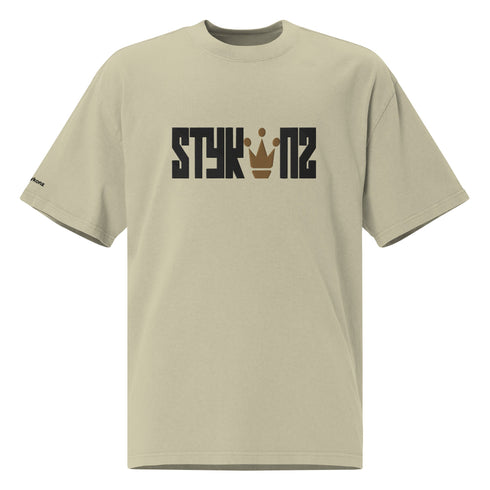 Men's Graffiti Oversized Faded T-Shirt XL Embroidered Stykonz Crown | Hip - Hop Streetwear T-Shirt - Stykonz Graffiti Streetwear