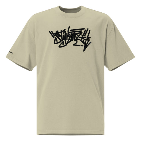 Men's Graffiti Oversized Faded T-Shirt XL Embroidered Stykonz feat Black City Tagz | Hip - Hop Streetwear T-Shirt - Stykonz Graffiti Streetwear