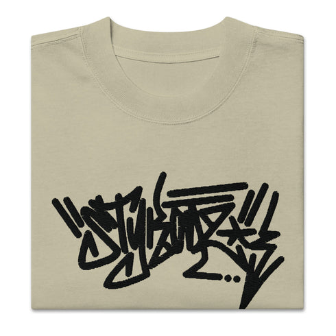 Men's Graffiti Oversized Faded T-Shirt XL Embroidered Stykonz feat Black City Tagz | Hip - Hop Streetwear T-Shirt - Stykonz Graffiti Streetwear
