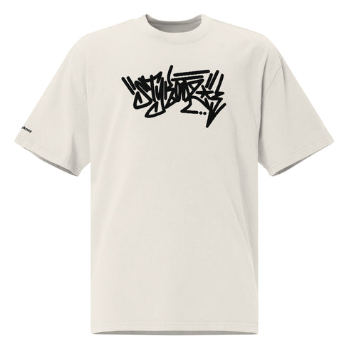Men's Graffiti Oversized Faded T-Shirt XL Embroidered Stykonz feat Black City Tagz | Hip - Hop Streetwear T-Shirt - Stykonz Graffiti Streetwear