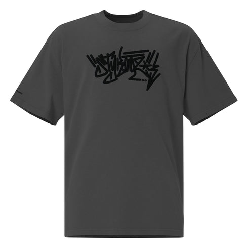 Men's Graffiti Oversized Faded T-Shirt XL Embroidered Stykonz feat Black City Tagz | Hip - Hop Streetwear T-Shirt - Stykonz Graffiti Streetwear