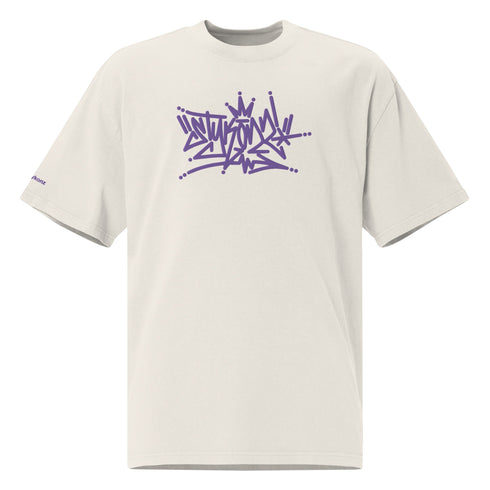 Men's Graffiti Oversized Faded T-Shirt XL Embroidered Stykonz feat Purpz Crown Tagz | Hip - Hop Streetwear T-Shirt - Stykonz Graffiti Streetwear