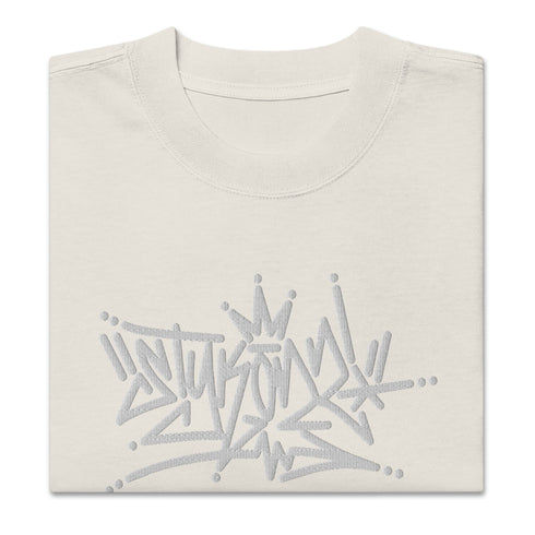 Men's Graffiti Oversized Faded T-Shirt XL Embroidered Stykonz feat White Crown Tagz | Hip - Hop Streetwear T-Shirt - Stykonz Graffiti Streetwear