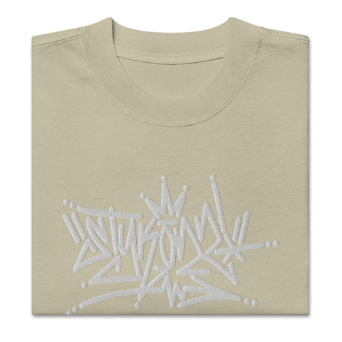Men's Graffiti Oversized Faded T-Shirt XL Embroidered Stykonz feat White Crown Tagz | Hip - Hop Streetwear T-Shirt - Stykonz Graffiti Streetwear