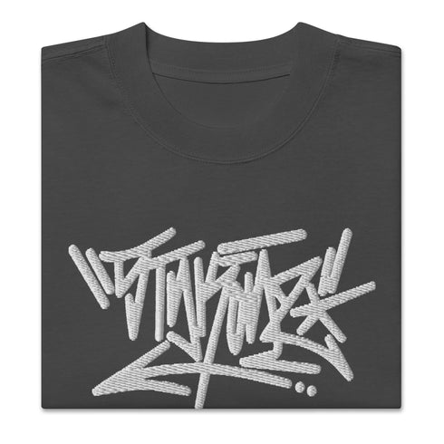 Men's Graffiti Oversized Faded T-Shirt XL Embroidered Stykonz feat White Crown Tagz III | Hip - Hop Streetwear T-Shirt - Stykonz Graffiti Streetwear
