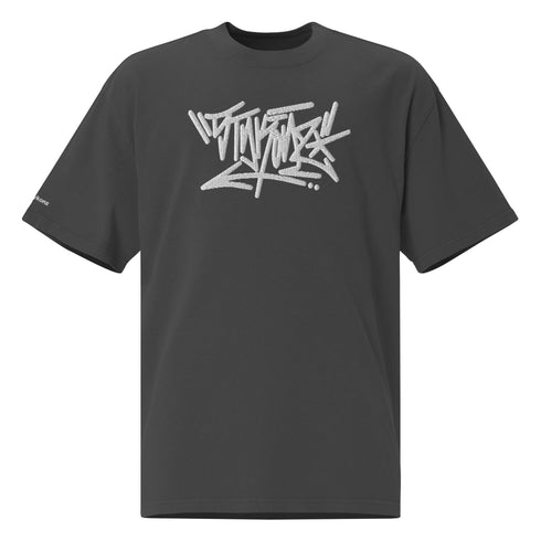 Men's Graffiti Oversized Faded T-Shirt XL Embroidered Stykonz feat White Crown Tagz III | Hip - Hop Streetwear T-Shirt - Stykonz Graffiti Streetwear