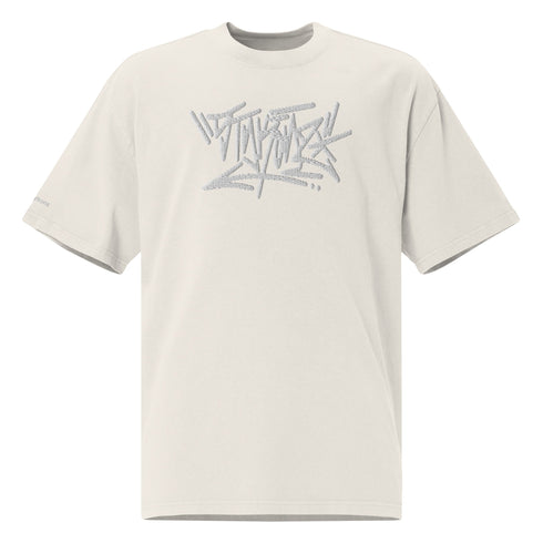 Men's Graffiti Oversized Faded T-Shirt XL Embroidered Stykonz feat White Crown Tagz III | Hip - Hop Streetwear T-Shirt - Stykonz Graffiti Streetwear