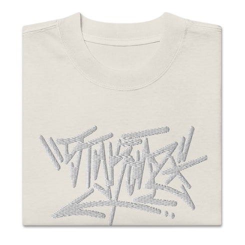 Men's Graffiti Oversized Faded T-Shirt XL Embroidered Stykonz feat White Crown Tagz III | Hip - Hop Streetwear T-Shirt - Stykonz Graffiti Streetwear